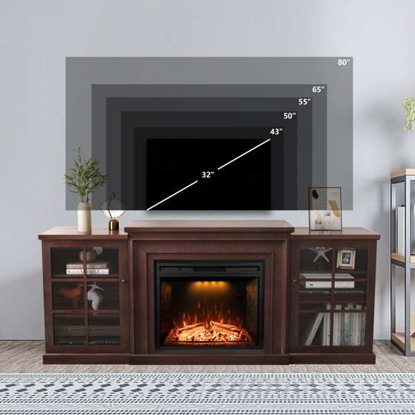 Canora Grey Ginney TV Stand for TVs up to 82" with Electric Fireplace